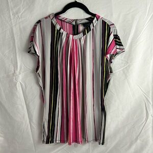 Worthington Multicolor Striped Cap Sleeve Top